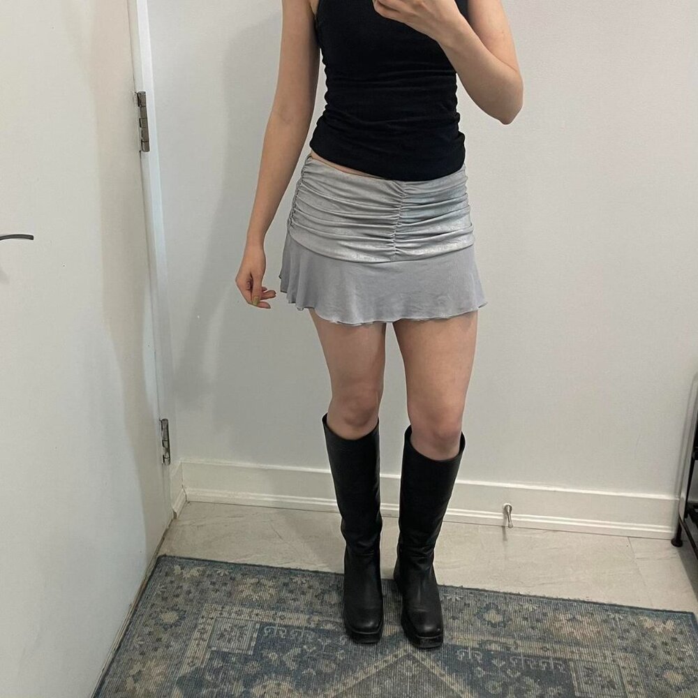 I AM GIA Silver Low-Rise Mini Skirt